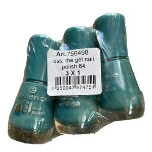 Essence The Gel Nail Polish #64 Island Hopping Teal Blue Lot Of 3 New Sealed
